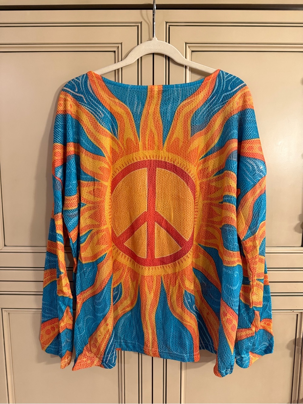 New Bundle 2 Boho Plus Size 2XL Boho Sun Peace and Floral Long Sleeve Shirt Top - Picture 5 of 10